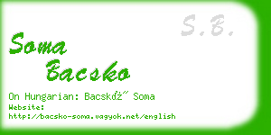 soma bacsko business card